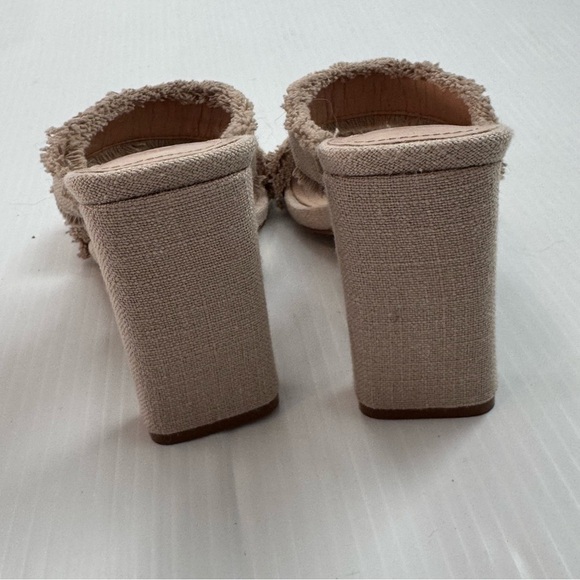 🆕 SCHUTZ Amely Beige Frayed Strap Heels NWT size 7 - Picture 12 of 16